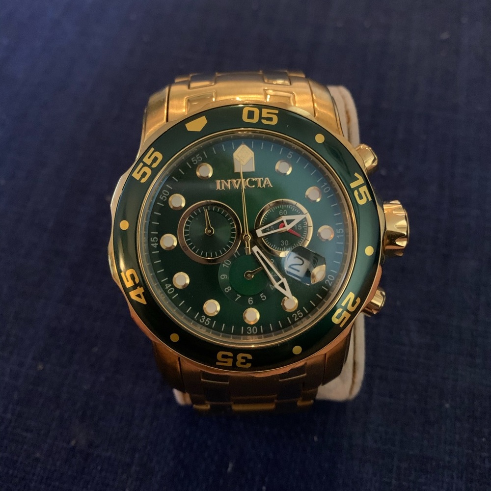 Men’s Invicta Gold Watch with Green Face